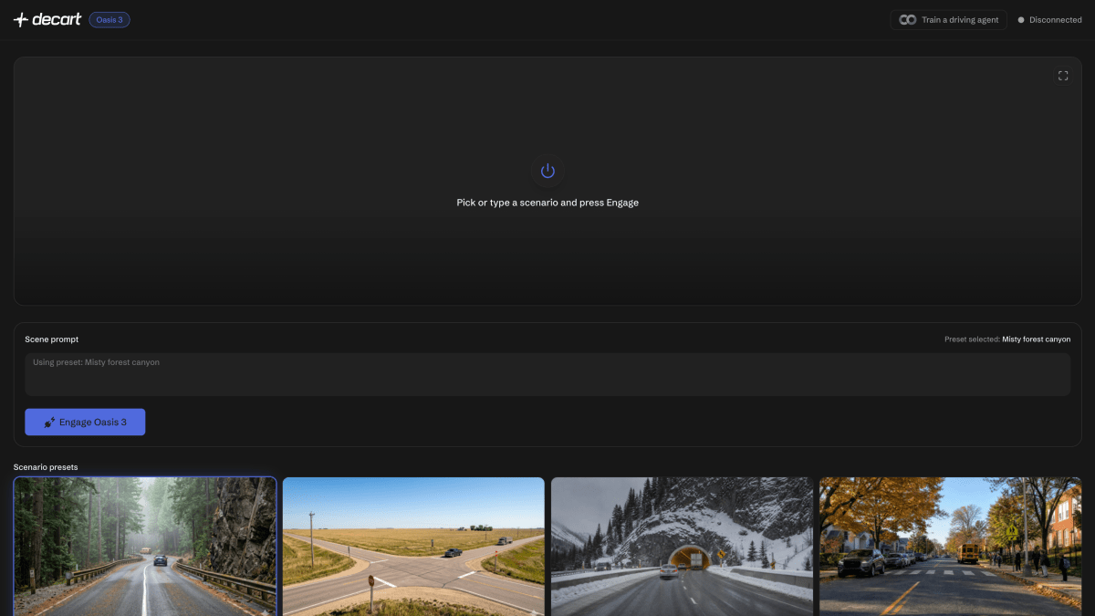 Decart’s new world model can simulate hours of photorealistic driving — with…