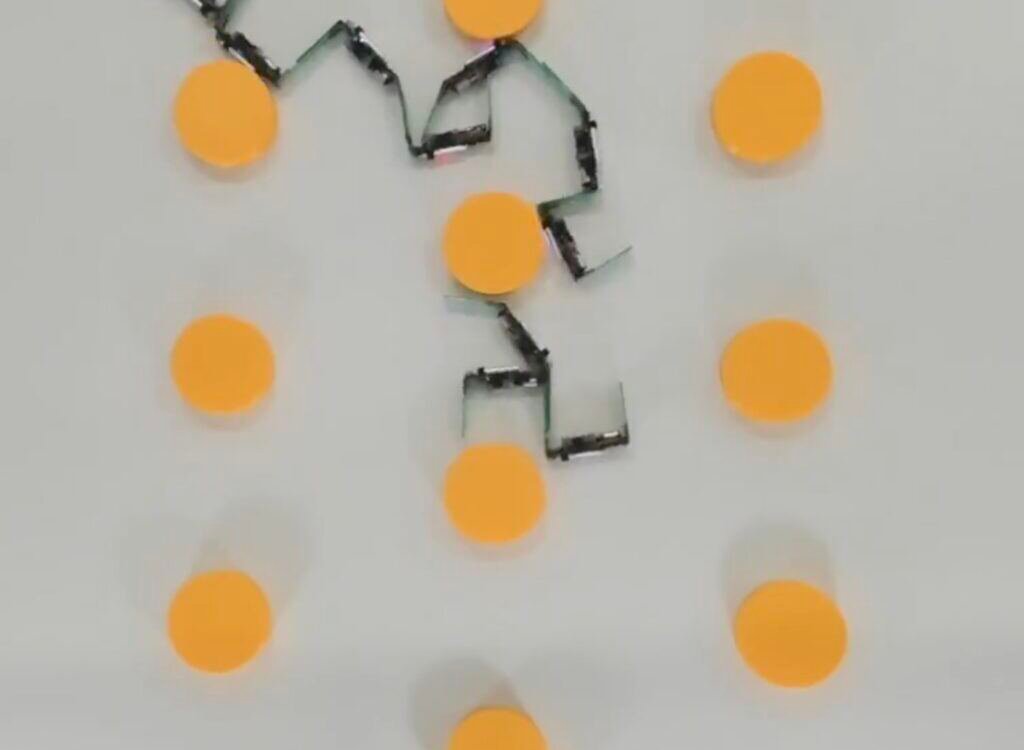 Entangled robotic matter with cohesive motion