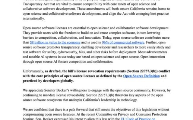 GitHub joins coalition advocating for fixes to California AI Transparency Act to…