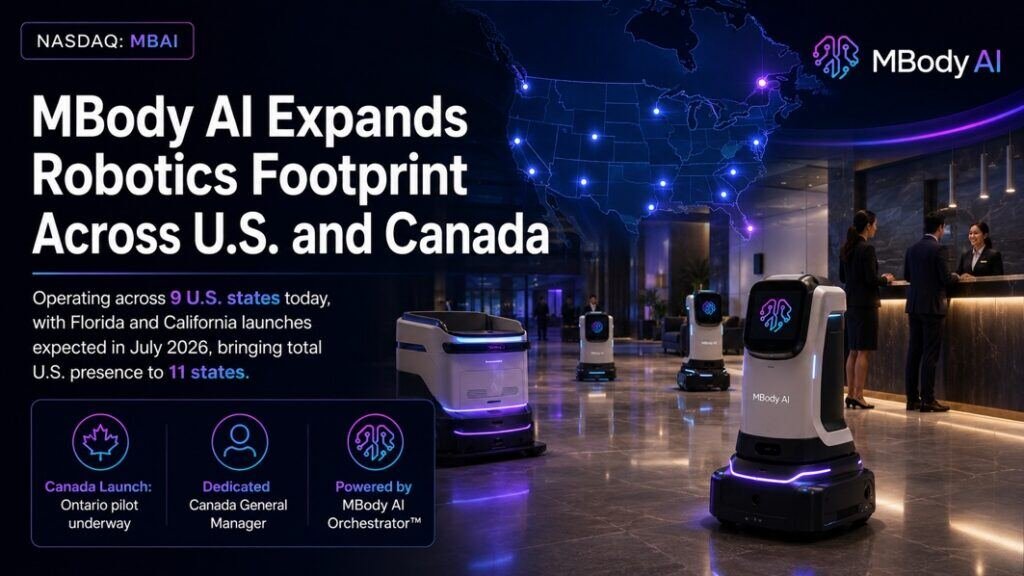 MBody AI expands service robotics operations to eleven states and Canada