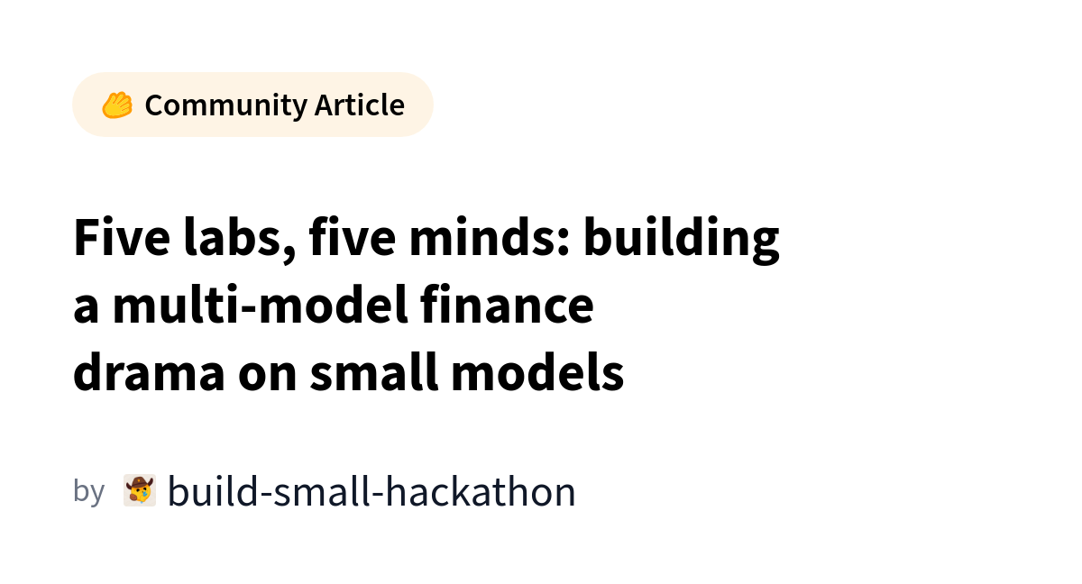 Hugging Face Launches Multi-Model Finance Initiative with Five Labs