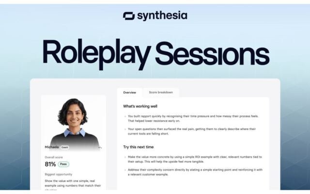 Synthesia’s AI training platform is moving beyond videos into live coaching