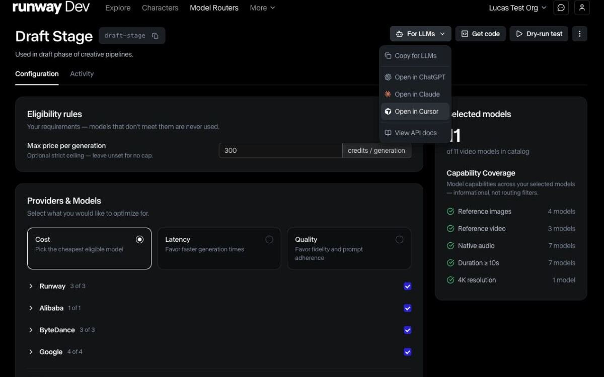 Runway launches AI model router as generative media gets crowded