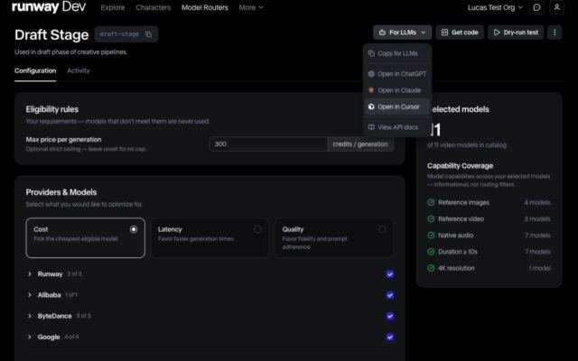 Runway launches AI model router as generative media gets crowded