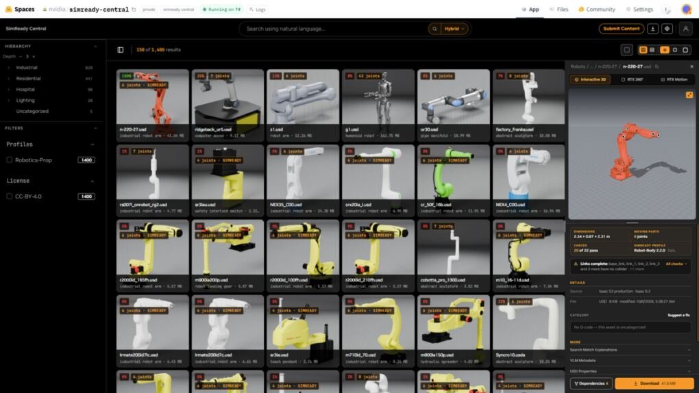 Announcing SimReady Central: An Open Library of Simulation-Ready 3D Assets for Robotics…